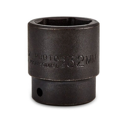 Standard Length Impact Socket, 32 mm Socket, 1/2 in Drive, 50.8 mm lg, Alloy Steel