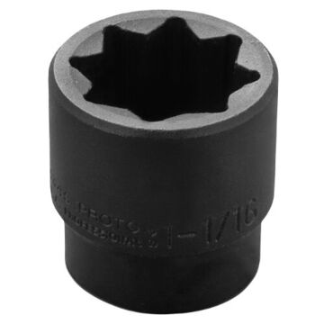 Standard Length Impact Socket, 1-1/16 in Socket, 1/2 in Drive, 1-3/4 in lg, Alloy Steel