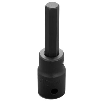 Standard Length Impact Socket, 10 mm Socket, 1/2 in Drive, 3-1/4 in lg, Alloy Steel