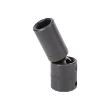 Deep Length, Universal Impact Socket, 17 mm Socket, 1/2 in Drive, 3-1/2 in lg, Alloy Steel