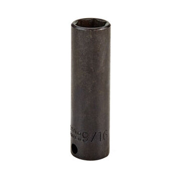 Deep Length, Thin Wall Impact Socket, 1/4 in Socket, 3/8 in Drive, 2 in lg, Alloy Steel