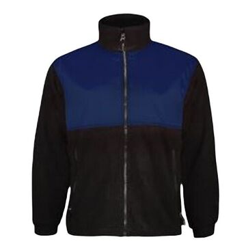 Fleece Jacket, 2XL, Black, Polyester, PVC