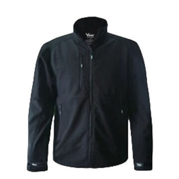 Soft Shell Jacket, 3XL, Black, Polyester, 55 in Chest
