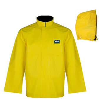 Jacket, Men's, XL, Yellow, Polyester, PVC, 47 in Chest