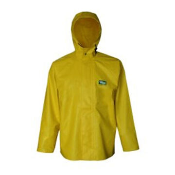 Hooded Jacket, Men, M, Yellow, Polyester, PVC, 40 in Chest