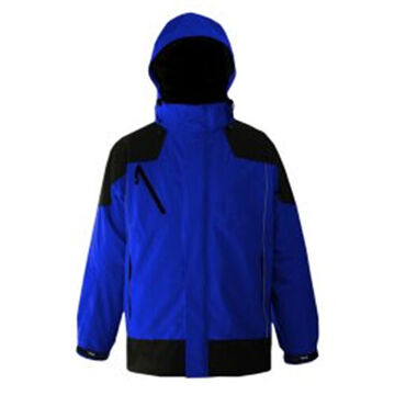 Waterproof Jacket, XL, Blue, Polyester, Polyurethane, 47 in Chest
