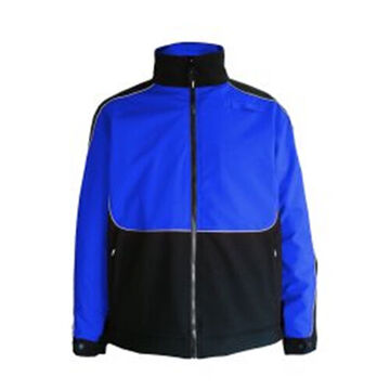 ActiveFlex Hi-Vis Jacket, L, Black/Royal Blue, 200D Trilobal Ripstop Polyester/Polyurethane, 43 in Chest