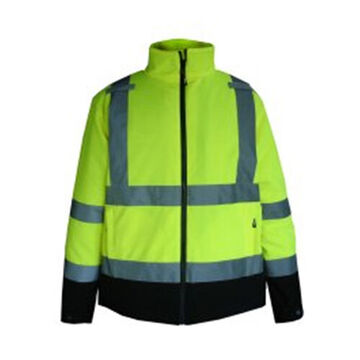 ActiveFlex Hi-Vis Jacket, 2XL, Hi Viz Fluorescent Green, 200D Trilobal Ripstop Polyester/Polyurethane, 51 in Chest