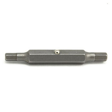 Double End Insert Bit, Hex, 3.5 to 4 mm Point, 2 in lg, Hex, S2 Steel