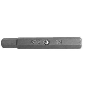 Double End Insert Bit, Hex, 7/32 to 1/4 in Point, 2 in lg, Hex, S2 Steel