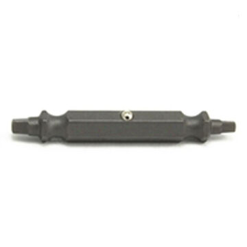 Double End Insert Bit, Square, #1 to #2 Point, 2 in lg, Hex, S2 Steel