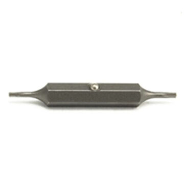Double End Insert Bit, Torx, #5 to #6 Point, 2 in lg, Hex, S2 Steel
