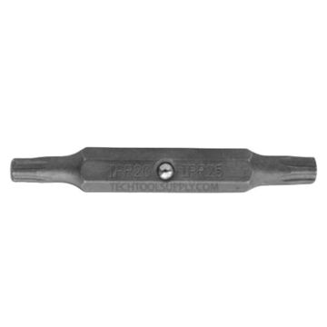 Double Ended Security Bit Insert Bit, Torx-Plus, #20 to #25 Point, 2 in lg, Hex, S2 Steel