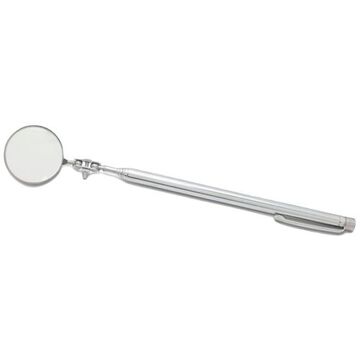 Inspection Mirror, 1-1/4 in Mirror, Circular, 5-3/4 to 27-1/4 in lg, Telescoping