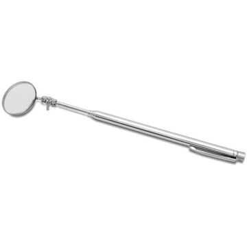Inspection Mirror, 1-1/4 in Mirror, Circular, 5-3/4 to 27-1/4 in lg, Telescoping