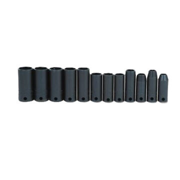 Thin Wall Impact Socket Set, 12 Pieces, Black Oxide