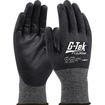 Seamless Knit Gloves, Polyurethane Palm, Black, Polykor