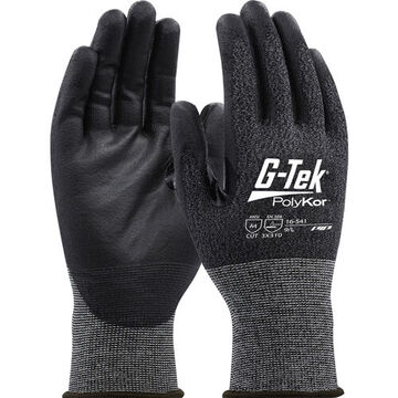 Gants tricoté sans couture, paume en polyuréthane, noir, PolyKor