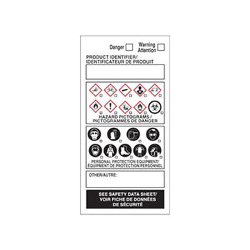 Label, Without Laminate, 4 In Wd, 2 In Ht, Vinyl, Black, Red On White