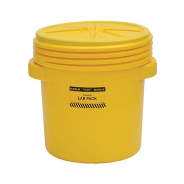 Barrel Lab Pack Drum, 20 Gal, Open, Screw-on Lid, High Density Polyethylene, 20 In Ht