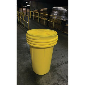 Barrel Lab Pack Drum, 55 Gal, Open, Screw-on Lid, High Density Polyethylene, 39.25 In Ht