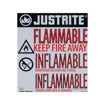 Warning Label, 11-1/2 In Ht, 10 In Wd, White, Paper, Cabinet