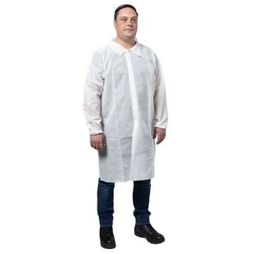 Stitched Seam Lab Coat, Unisex, M, White