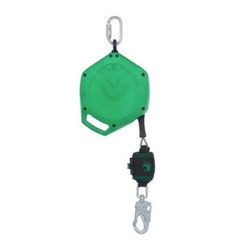 Lanyard Leading Edge Self Retracting, 310 Lb, 20 Ft Lg, 1 Leg, Green