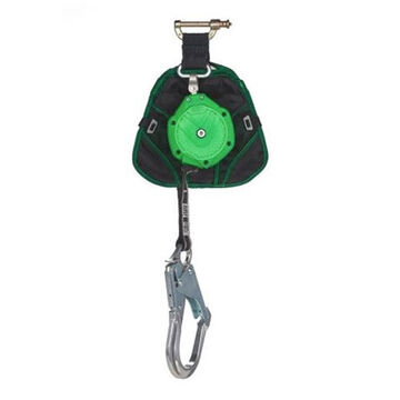 Leading Edge Personal Fall Limiter Lanyard, 310 lb, 6 ft lg, 2 Legs, Green