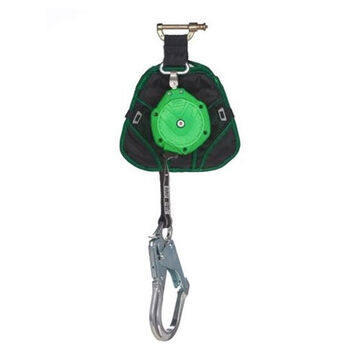Lanyard Leading Edge Personal Fall Limiter, 310 Lb, 8 Ft Lg, 2 Legs, Green, Snap Hook