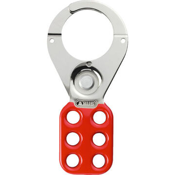 Lockout Hasp, 6 Maximum Padlocks, 3/8 in Padlock Shackle dia, Red, 2-3/8 in lg