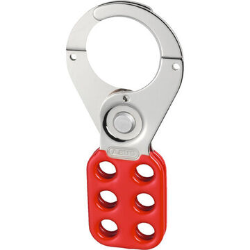 Lockout Hasp, 6 Maximum Padlocks, 3/8 in Padlock Shackle dia, Red, 2-3/8 in lg