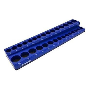 Magnetic Socket Organizer, 3.5 in Overall wd, 1.5 in dp, 14.75 in ht, 30 Pockets, Polymer