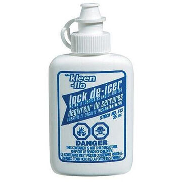 Lock De-Icer, Bottle, 35 mL Container, Liquid, Clear, Pale, Yellow, 0.8