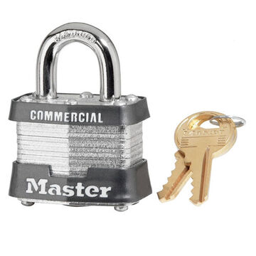 Commercial, Non-Rekeyable Lockout Padlock, Alike, Gray, Laminated Steel, 9/32 in Shackle dia, 3/4 in Shackle ht