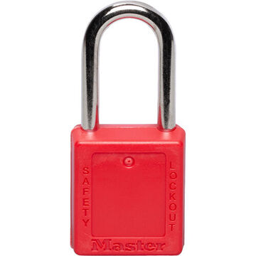 Safety Lockout Padlock, Alike, Red, Thermoplastic, 1/4 in Shackle dia