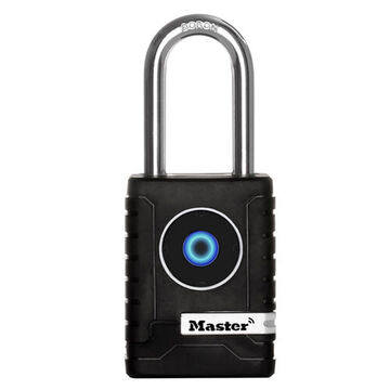 Electronic Lockout Padlock, Black, 11/32 in Shackle dia