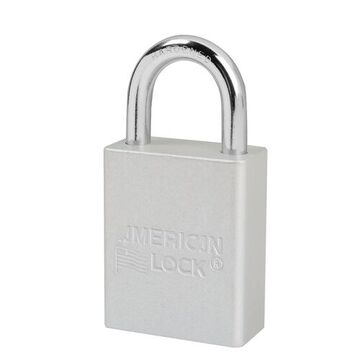 Commercial Lockout Padlock, Alike, Clear, Anodized Aluminum, 1/4 in Shackle dia, 1 in Shackle ht