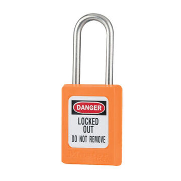 Cadenas de consignation commercial, différent, orange, thermoplastique, diamètre de l'anse de 3/16 pouce, hauteur de l'anse de 1-1/2 pouce