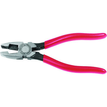 Linemans Plier, New England Style, 29/32 in Wd, 1-3/32 in Lg, 1/2 in Thk Jaw, Carbon Steel Jaw