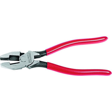 Linemans Plier, Diamond Serrated, 1-3/16 in Wd, 1-1/2 in Lg, 5/8 in Thk Jaw, Carbon Steel Jaw
