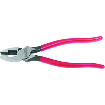 Linemans Plier, High Leverage/Diamond Serrated, 1-3/22 in Wd, 1-3/16 in Lg, 5/8 in Thk Jaw