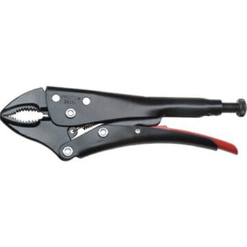 Locking Plier, 2-3/8 in, Curved Jaw, 1-1/2 in L x 13/32 in W x 25/64 in THK Jaw, Alloy Steel Jaw