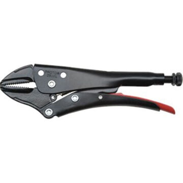Locking Plier, 2-3/8 in, Straight Jaw, 1-2/3 in L x 5/8 in W x 5/8 in THK Jaw, Alloy Steel Jaw