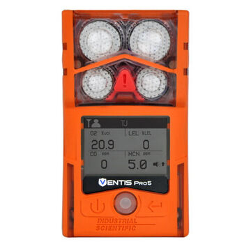Remote Monitoring Multi-Gas Detector, CO, H2S, NO2, O2, Nitrogen Dioxide (NO2): 0-150 ppm, Carbon Monoxide/Hydrogen Sulfide: CO/H2S: 0-1, 500 ppm/0-500 ppm, Oxygen (O2) : 0-30% of vol, 4 Visual Alarm LED, Lithium lon, Polycarbonate