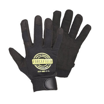 Mechanic Glove Mechanic Gloves, Padded Polyurethane Palm, Black
