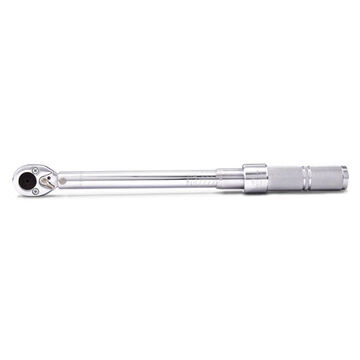 Micrometer Torque Wrench, 1/2 in Drive, 16 to 80 ft-lb, Ratcheting, 0.5 ft-lb, 15-1/32 in lg