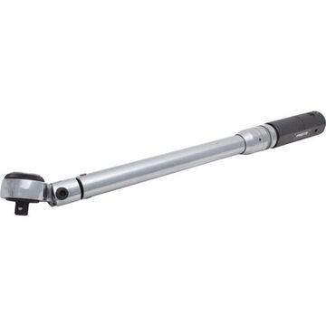 Micrometer Torque Wrench, 3/8 in Drive, 10 to 100 ft-lb, Flexible, 10 ft-lb, 16-45/64 in lg