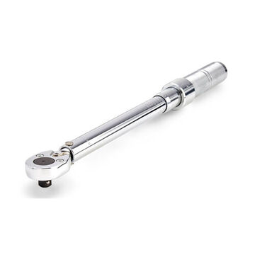 Micrometer Torque Wrench, 3/8 in Drive, 200 to 1000 in-lb, Ratcheting, 5 in-lb, 14-15/16 in lg