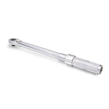 Micrometer Torque Wrench, 3/8 in Drive, 200 to 1000 in-lb, Ratcheting, 5 in-lb, 14-15/16 in lg